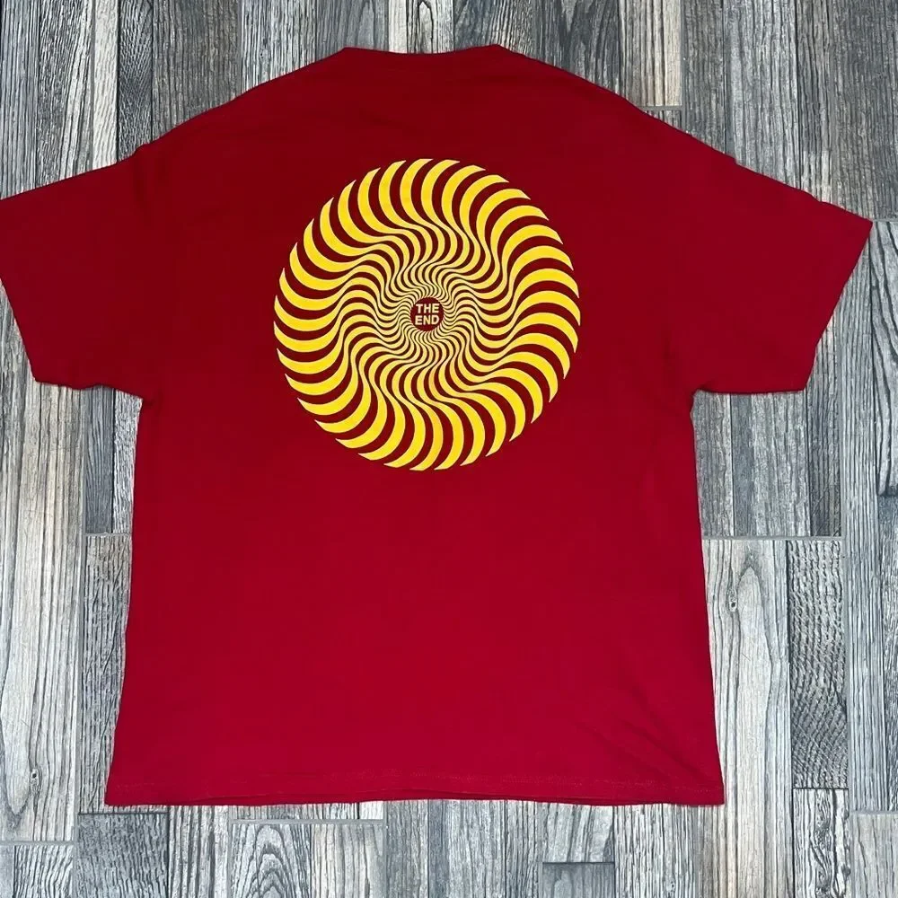 🔥🔥 SPITFIRE Skateboard Flame Boy Graphic Tee Burgundy/Yellow Sz XL -‎ PERFECT